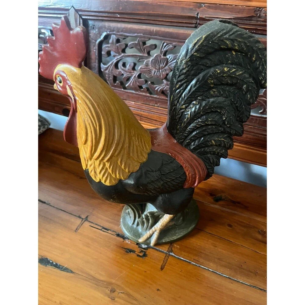 Resin Rooster Farm Figurine